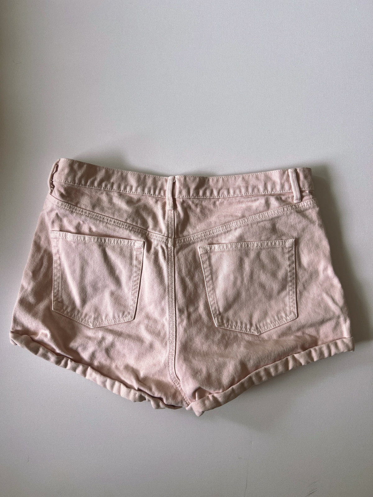 Raey Preloved Tahiti Denim Shorts in nude pink