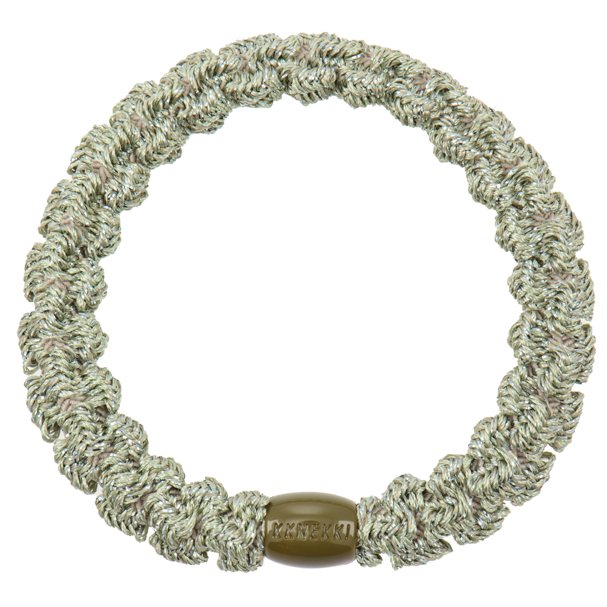 Bon Dep Knekki Hair Tie Lace dusty green glitter