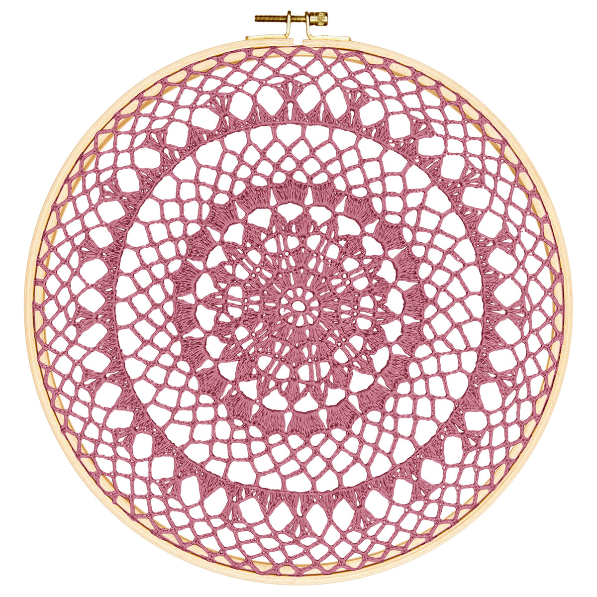 Numero 74 Hoop Crochet Fire In Dusty Pink - Scandi Minimal