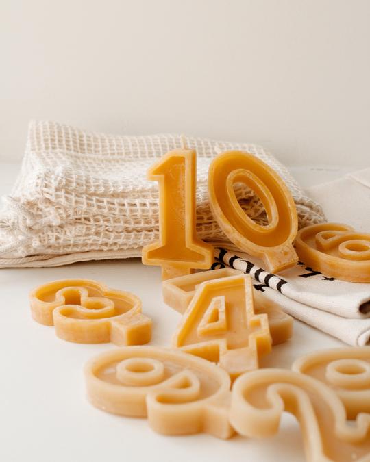 Goldrick Handmade Beeswax Number Candles - Scandi Minimal