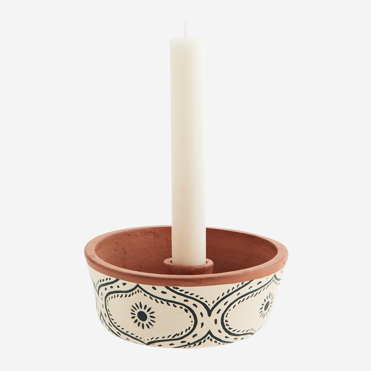Madam Stoltz Handpainted Candleholder - Scandi Minimal